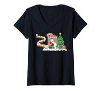 Femme South Park Christmas Cartman Liste de souhaits de Père Noël Comédie Festive rétro T-Shirt avec Col en V