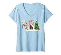Femme South Park Christmas Cartman Liste de souhaits de Père Noël Comédie Rétro Festif T-Shirt avec Col en V