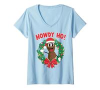 Femme South Park Christmas Howdy Ho! Mr. Hankey The Christmas Poo T-Shirt avec Col en V
