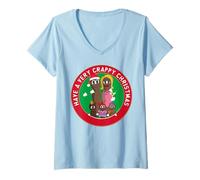 Femme South Park Christmas Mr Hankey Poo Family Crappy Retro Christmas T-Shirt avec Col en V