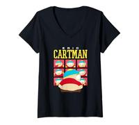 Femme South Park Eric Cartman Mooning Character Box Up T-Shirt avec Col en V