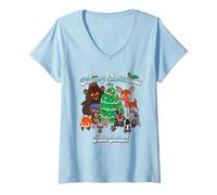 Femme South Park Merry Christmas Hail Satan Critters Funny Cartoon T-Shirt avec Col en V