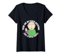 Femme South Park No Stupid Questions Mr. Garrison Funny Cartoon T-Shirt avec Col en V