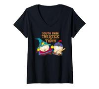 Femme South Park The Stick of Truth Jeu vidéo Cartman Kyle Retro T-Shirt avec Col en V