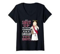 Femme South Park We're Gonna Get Cancelled Jesus Funny Cartoon T-Shirt avec Col en V