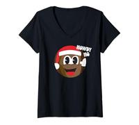Femme South Park Xmas Mr Hankey Christmas Poo Howdy Bande dessinée Classique T-Shirt avec Col en V