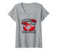 Femme Soutien à la Protection de la souveraineté du Groenland T-Shirt avec Col en V