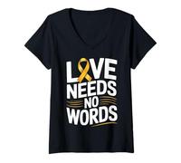 Femme Soutien à la Sensibilisation au Cancer chez Les Enfants T-Shirt avec Col en V
