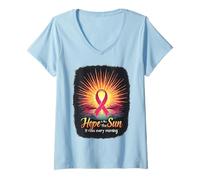 Femme Soutien aux survivants de Sensibilisation au Cancer T-Shirt avec Col en V