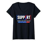 Femme Soutien CHD - Soutenir la Sensibilisation aux malformations cardiaques congénitales T-Shirt avec Col en V