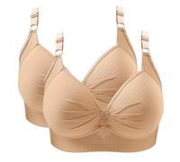 Femme Soutien Gorge Lot de 2 Sans Armature Push Up Grande Taille Dos Nu 2PCS Respirant Sport Bustier Remonte Poitrine