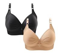 Femme Soutien Gorge Lot de 2 Sans Armature Push Up Grande Taille Dos Nu 2PCS Respirant Sport Bustier Remonte Poitrine