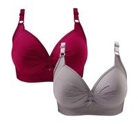 Femme Soutien Gorge Lot de 2 Sans Armature Push Up Grande Taille Dos Nu 2PCS Respirant Sport Bustier Remonte Poitrine