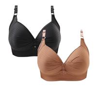 Femme Soutien Gorge Lot de 2 Sans Armature Push Up Grande Taille Dos Nu 2PCS Respirant Sport Bustier Remonte Poitrine