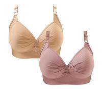 Femme Soutien Gorge Lot de 2 Sans Armature Push Up Grande Taille Dos Nu 2PCS Respirant Sport Bustier Remonte Poitrine