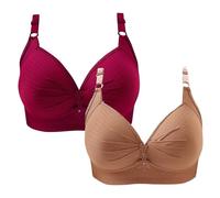 Femme Soutien Gorge Lot de 2 Sans Armature Push Up Grande Taille Dos Nu 2PCS Respirant Sport Bustier Remonte Poitrine