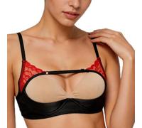 Femme Soutien Gorge Sans Armature Brassière Cage Creuse Ouvert Fort | Soutien Gorge Buste Ouvert,Sans Godets,Support Avec Sous Pente,Nuit Romantique,Chambre,À Coucher,Lune De Miel,Rave Party