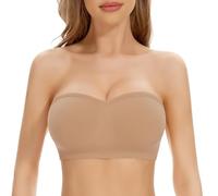 Femme Soutien Gorge sans Bretelle Grande Taille à Armature Antiglisse Femme Soutien-Gorge sans Bretelles Anti-Glissant Bandeau Push Up Femme Soutien-Gorge sans Bretelles avec Armatures Dentelle