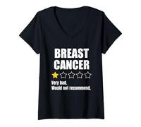Femme Soutien pour la Sensibilisation au Cancer du Sein T-Shirt avec Col en V