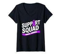Femme Soutien Squad Sensibilisation à la maladie d'Alzheimer pour hommes et femmes T-Shirt avec Col en V