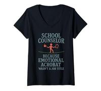 Femme Soutien thérapeutique d'orientation en santé mentale pour conseiller Scolaire T-Shirt avec Col en V