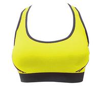 Femme Soutiens-Gorge De Sport Yoga Push Up sans Armature Brassière pour Fitness Jogging Course Jaune L