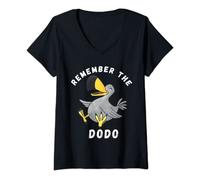 Femme Souvenez-vous du Dodo Bird Distinct Flightless Dodo Bird Dronte T-Shirt avec Col en V