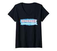 Femme Souvenez-Vous du Jour de l'indépendance T-Shirt avec Col en V