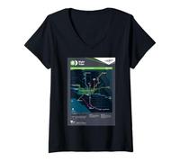 Femme Souvenir d'art de la Ville de Melbourn Nightscape d'Australie T-Shirt avec Col en V