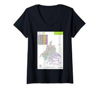 Femme Souvenir d'art Super Lines de Mexico T-Shirt avec Col en V