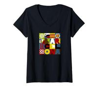 Femme Souvenir de Barcelone T-Shirt avec Col en V