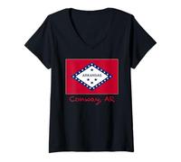 Femme Souvenir de Conway, Arkansas, États-Unis T-Shirt avec Col en V