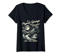Femme Souvenir de Design montagnard de Pagosa Springs, Colorado, États-Unis T-Shirt avec Col en V