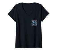 Femme SOUVENIR DE PLAGE COLORÉ AVEC DAUPHINS DE L'ÎLE D'OCRACOKE EN CAROLINE DU NORD T-Shirt avec Col en V