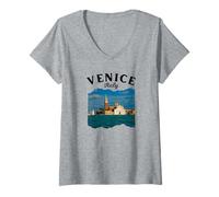 Femme Souvenir de Venise de l'Italie T-Shirt avec Col en V