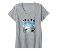 Femme Souvenir de Venise de l'Italie T-Shirt avec Col en V