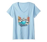 Femme Souvenir de Venise T-Shirt avec Col en V