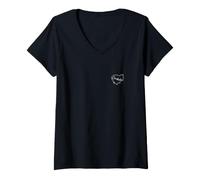 Femme Souvenir de Voyage Minimaliste du Cambodge T-Shirt avec Col en V