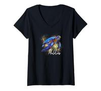 Femme Souvenir des Maldives T-Shirt avec Col en V