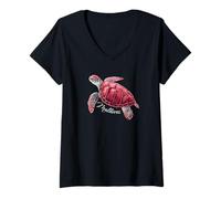 Femme Souvenir des Maldives T-Shirt avec Col en V