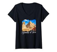 Femme Souvenir du Caire/Le Caire T-Shirt avec Col en V