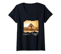 Femme Souvenir du Caire/Le Caire T-Shirt avec Col en V