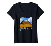 Femme Souvenir du Caire/Le Caire T-Shirt avec Col en V