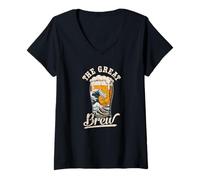 Femme Souvenir du Japon pour Les Amateurs de bière de Kanagawa T-Shirt avec Col en V