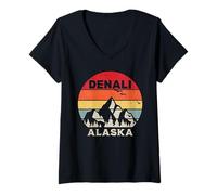Femme Souvenir du mont Denali / Mont Denali T-Shirt avec Col en V