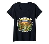 Femme Souvenir du Parc National Big Bend Texas Souvenir Visiteur T-Shirt avec Col en V