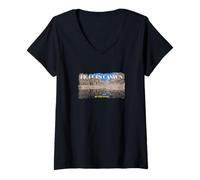 Femme Souvenir du Wyoming Big Horn Canyon T-Shirt avec Col en V