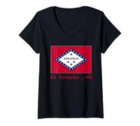Femme Souvenir El Dorado Arkansas USA T-Shirt avec Col en V