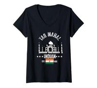 Femme Souvenir Indien Taj Mahal pour Femmes et Hommes T-Shirt avec Col en V
