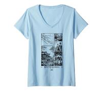 Femme Souvenir Minimaliste de Voyage en Corée du Sud Kpop T-Shirt avec Col en V